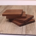 thumbnail image 2 of Summark 1 piece of beech black walnut coaster retro insulated household square round coaster, 2 of 5
