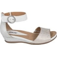 thumbnail image 2 of Women's Earth Hera Ankle Strap Sandal Silver Snake Print Suede 9 M, 2 of 6