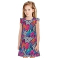 thumbnail image 1 of Balery Tropical Leaves Camisón de princesa para niñas, pijama de algodón con mangas abullonadas, suave y bonito.-X-Large, 1 of 6