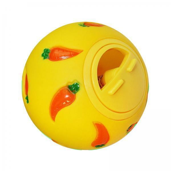 2xPet Comedero Lento Tazón Snack Juguete Bola Interactivo Juguete Para Cachorro Amarillo