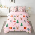 thumbnail image 2 of Homewish Kawaii Xmas Snowman 7pcs Bedding Comforter Set,Wild Christmas Reindeer Queen Bedding Sets,Happy New Year Queen Sheet Sets For Kids,Luxury Bedroom Decor Reversible, 2 of 8