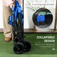 thumbnail image 4 of Outsunny Collapsible Wagon Cart with Removable Canopy and Carrying Bag, Dark Blue, 4 of 10