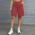thumbnail image 2 of Fsgntruao Womens Casual Cargo Shorts Multi Pockets Button Fly Work Shorts Breathable Summer Outdoor Shorts, 2 of 7