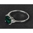 thumbnail image 3 of HeartsAndYou 1.6ct Engagement Ring for Women Cushion Cut Emerald Moissanite Petite 18k White Gold Over Silver, 3 of 6