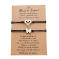 thumbnail image 1 of Pulseras Colgantes De Amor De Mariposa Ahuecadas De Acero Inoxidable, Pulsera Tejida De Acero Inoxidable Para Madre E Hija 2 Unids/Set Speravity AP005990-00, 1 of 6