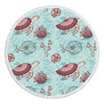 thumbnail image 1 of Serviette de Plage Ronde Colorée - Couverture en Microfibre Résistante au Sable et à Séchage Rapide pour Piscine, Yoga, Pique-Niques et Voyages, 1 of 8