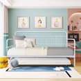 thumbnail image 1 of paproos Vintage Metal Daybed with Trundle, Heavy Duty Steel Slat Support Sofa Bed Frame, Steel Daybed for Bedroom Guest Room, White, 1 of 7