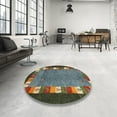thumbnail image 4 of Ahgly Company Machine Washable Indoor Square Contemporary Dark Brown Area Rugs, 7' Square, 4 of 7