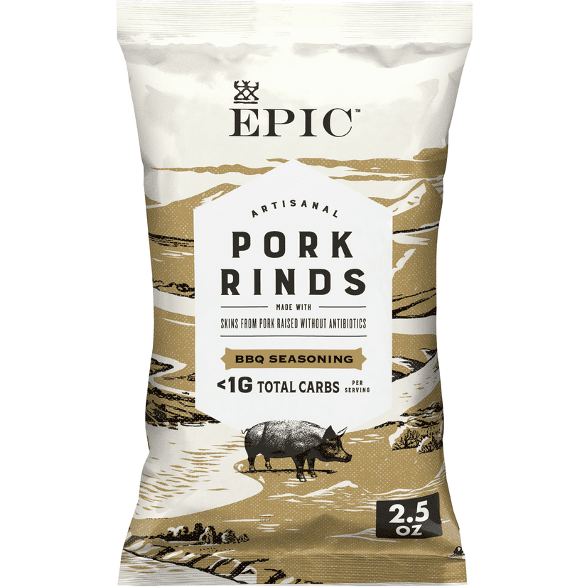 EPIC BBQ Pork Rinds, Keto Friendly, Paleo Friendly, Gluten Free, 2.5oz