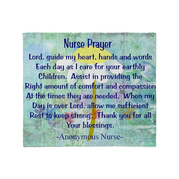 CafePress - Nurse Prayer Blanket BLUE Throw Blanket - Soft Fleece Throw Blanket, 50"x60" for All Ages