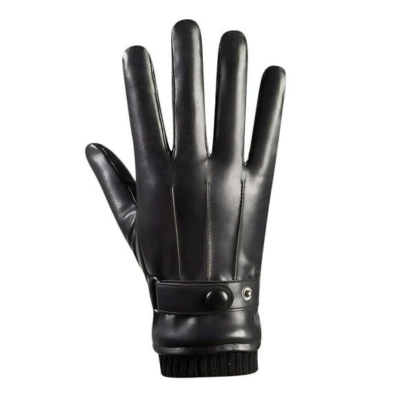 TELOLY Winter Leather Gloves for Men, Cashmere Lined Driving Motorcycle Gloves, Thermal Gloves, Anti Slip Touchscreen Cold Weather Warm Gloves for Cycling Running Biking Driving Hiking
