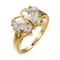 thumbnail image 4 of HeartsAndYou 2ct Pear Cut Moissanite Engagement Ring for Women 18k Yellow Gold over Silver Butterfly Unique Design, 4 of 7