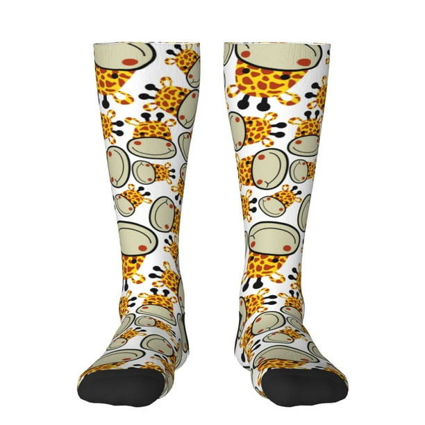 Balery Giraffes Head Calcetines novedosos Calcetines deportivos Calcetines hasta la rodilla Calcetines de algodón Calcetines originales y geniales
