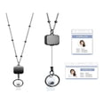 thumbnail image 3 of LNGOOR Retractable Badge Reel Lanyard With ID Card Holder  ID Card Lanyard New Style Beaded Chain Premium Stainless Steel Lanyard Necklace For Key Office, 3 of 7
