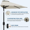 thumbnail image 3 of Emorefun 9FT Half Umbrella, Outdoor Shade Canopy with Crank Lift for Patio, Backyard, Garden, Pool, Beige, 3 of 8