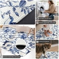 thumbnail image 4 of Front Door Mat 15.7"x23.6", White Blue Spring Floral Non Slip Backing & Low Profile Doormats, Absorbent Muddy Dirt Trapper Door Mats for Front Back Door Entryway Summer Botanical Hummingbird, 4 of 9