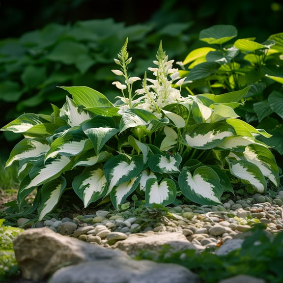 Fire and Ice Hosta - 3 Bare Roots - Green & White Hardy and Shade Tolerant Plants Great for any Landscape and Garden