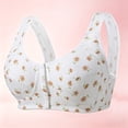 thumbnail image 2 of iHPH7 Daisy Bras for Older Women No Underwire Front Closure Comfort Senior Wireless Snap Closing Bra Beige L, 2 of 5