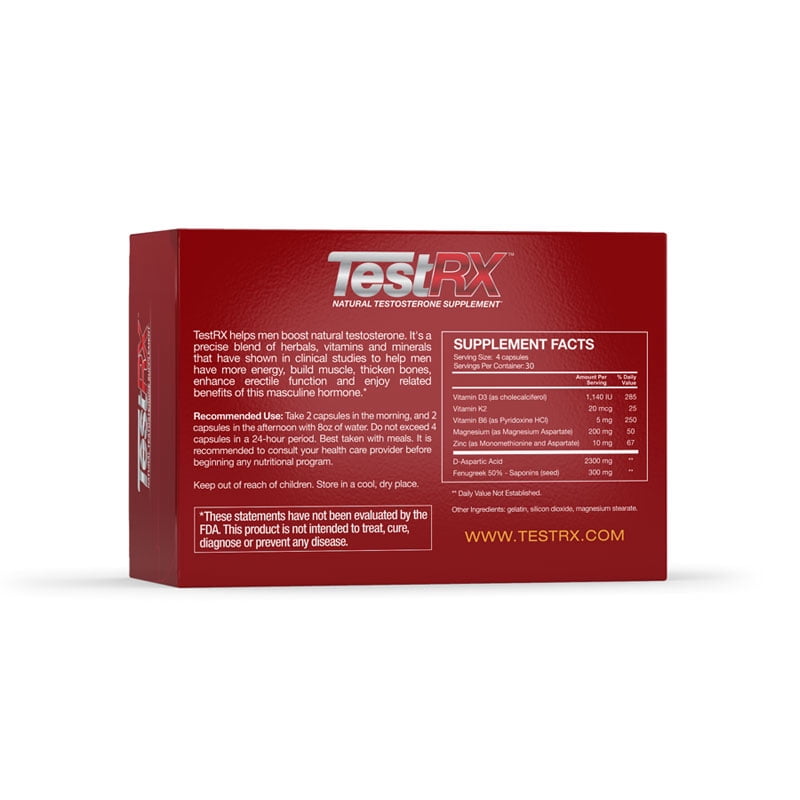 Leading Edge Health TestRx (120 Capsules), Gluten-Free, Caffeine-Free