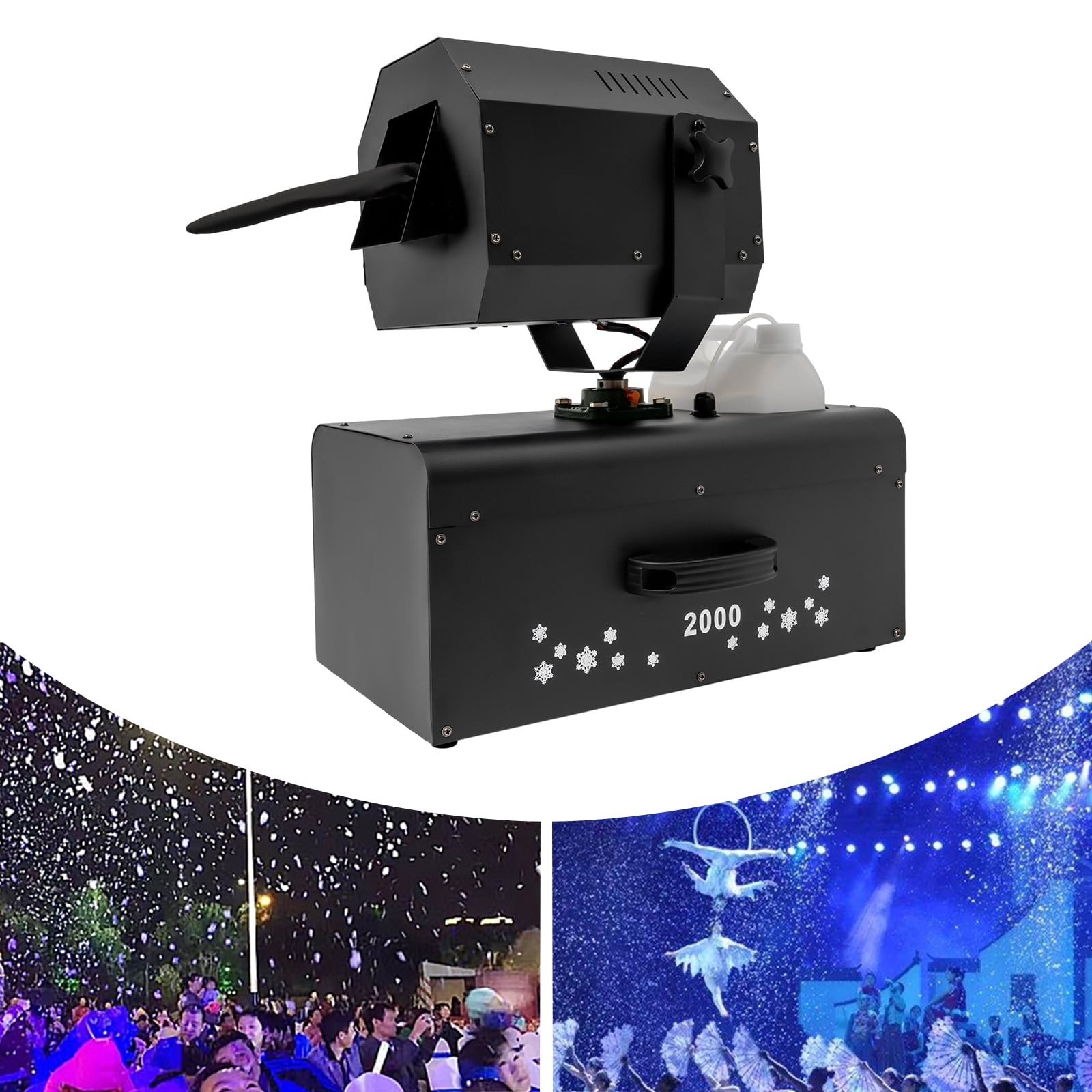 Snowflake Machine, 2000W Christmas Snow Machine 90°Rotatable Snow Making Machine for Christmas Party Wedding Stage Effect Parades Fiestas Holidays