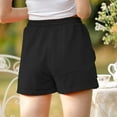 thumbnail image 2 of Aayomet Running Shorts Women's Casual Soft Knit Elastic Waist Bermuda Shorts with Drawstring,Black XL, 2 of 4