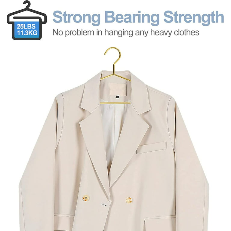 Metal Wire Hanger  Strong Gold Coat Clothes Steel Water Proof Heavy Duty  Space Saving Wardrobe Hangers. – Goal Winners