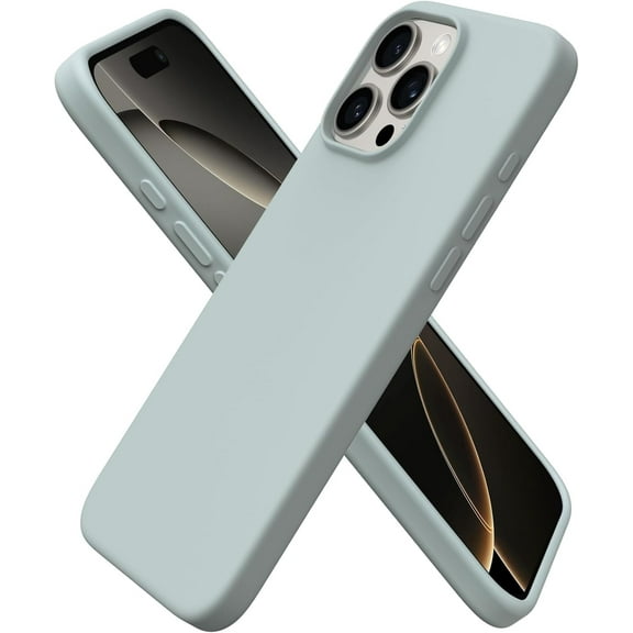 Eclytyku Compatible withiPhone 16 Pro Max Case , Slim Liquid Silicone 3 Layers Soft Gel Rubber Shockproof Protective Case,Light Blue,6.9