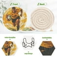 thumbnail image 4 of WOBOGO Rugby Player Running on The Field Of Play Coil Coasters Set of 6 Minimalist Cotton Woven 3.94 inch Non-Slip Insulated and Absorbent Home Accessories., 4 of 7