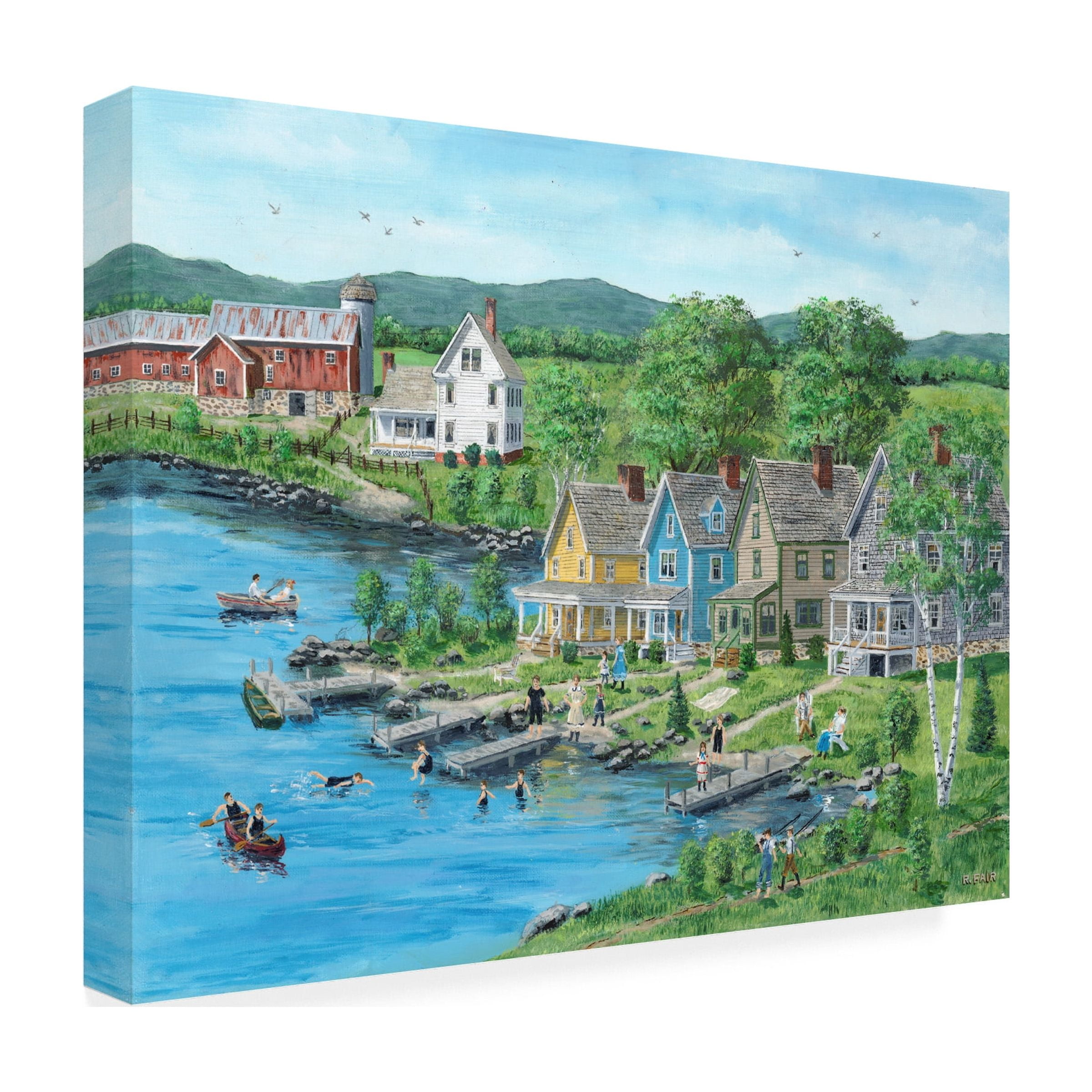 Canvas Wall Art - Bob Fair 'Lake Rentals' Wall Art for Living Room, Bedroom, or Office DÃ©cor by Trademark Fine Art - 47 x 35 Inches