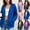 Blue, variant on Fleece Zipper Hooded Jackets Women Drawstring Full Zip up Hoodie Lightweight Soft Fall Casual Long Sleeve Hoodie with Pockets Pinky S
