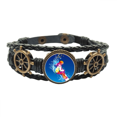 thumbnail image 1 of Deporte de invierno, esqui colorida ilustración Pulsera marina tejida en cuero, 1 of 4
