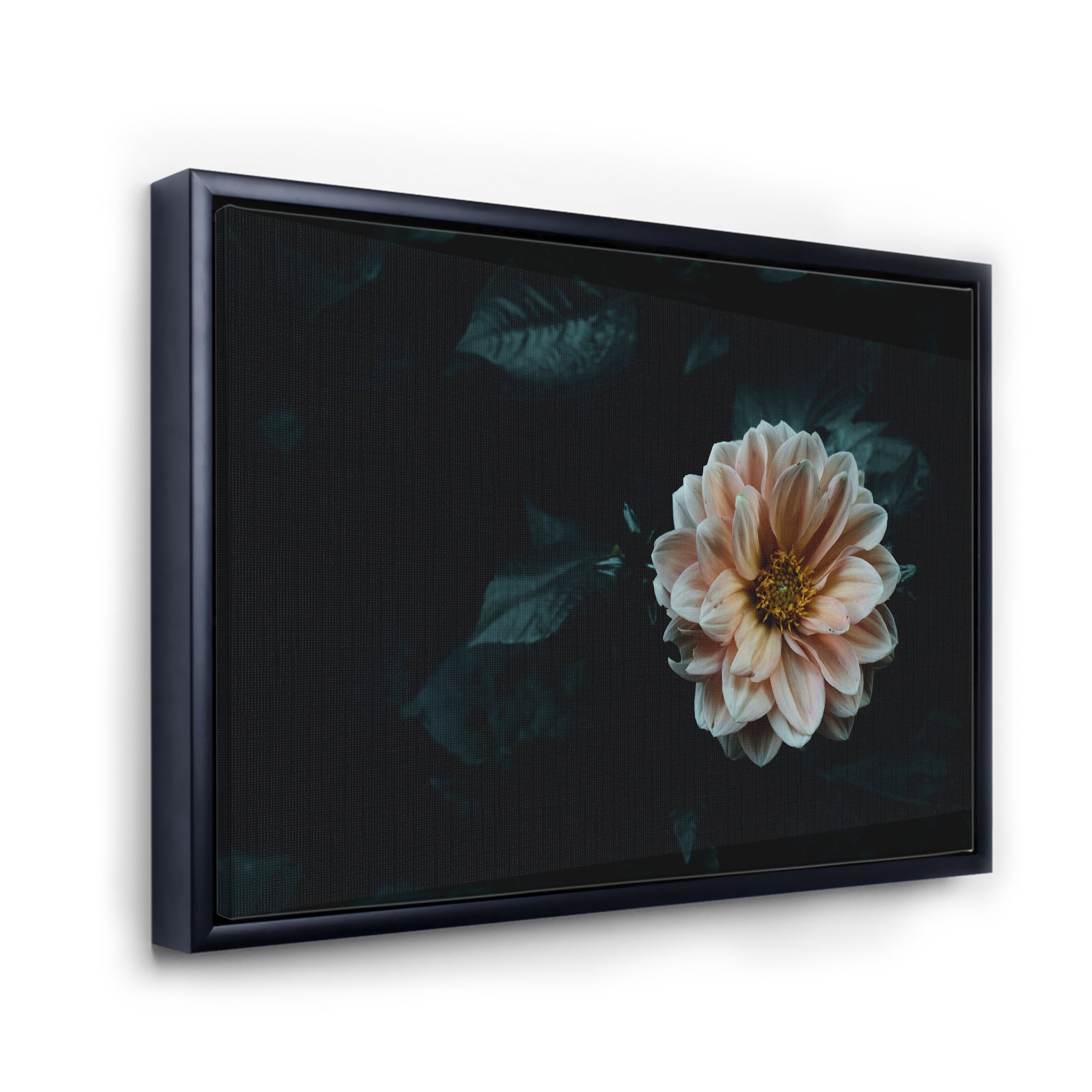 Designart 'Blooming Yellow Flower' Traditional Framed Canvas Wall Art Print