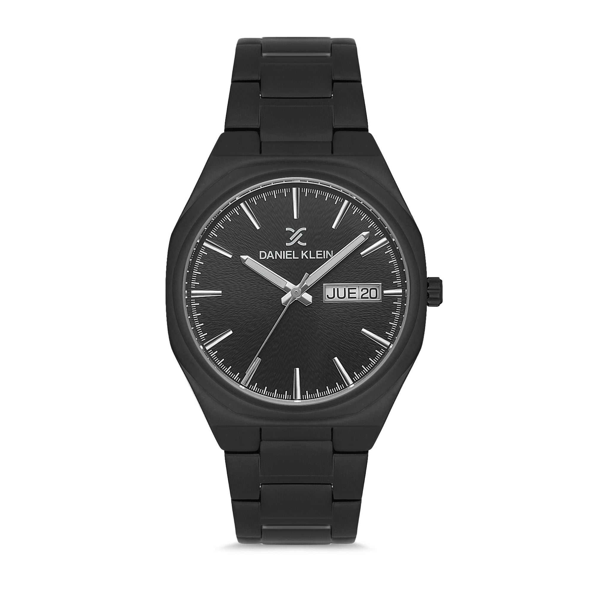 Daniel Klein Mens Octogon Wrist Watch DK12584 6 Stainless Steel Strap 43mm Analog Men s Fashion Watches Japanese Quartz Movement Stick Indexes Black Dial Black Walmart