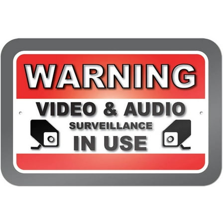 Moose Warning Sign - Warning Video And Audio Surveillance In Use Sign