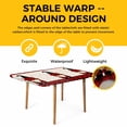 thumbnail image 4 of Red Valentine's Day Table Cloths for 4 Foot Rectangle Tables, Roses Gnomes Love Heart Plaid Rustic Patio Waterproof Elastic Fitted Tablecloths, Washable Rectangular Table Cover for Camping, 4 of 8