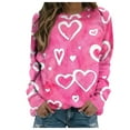 thumbnail image 2 of Aboser Womens Valentine's Day Shirt,Valentines Day Gifts Sweatshirt for Women Loose Fit Crewneck T-Shirt Heart Print Long Sleeve Blouse Tops for Girls, 2 of 5