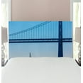 thumbnail image 1 of Sailboat Headboard, San Francisco Bay Bridge Sailboat from Pier 7 in California USA Landmark Photo Print, Upholstered Decorative Metal Bed Headboard with Memory Foam, Twin Size, Blue, by Ambesonne, 1 of 4