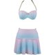thumbnail image 1 of Mermaid Shell Color degradado Falda de cintura alta Traje de baño Bikini Traje de baño oso de fresa  vestir, 1 of 6