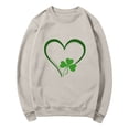 thumbnail image 7 of Felirenzacia Women’s St. Patrick Sweatshirt Lucky Clover Graphic Casual Pullover Top for Holiday Wear, Khaki,XL, 7 of 7
