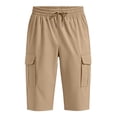 thumbnail image 4 of Besolor Womens Running Shorts High Waist Elastic Drawstring Lightweight Quick Dry Casual Athletic Workout Knee Length Shorts with Pocket, 4 of 7