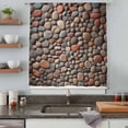 thumbnail image 4 of Colorful Stones Sheer Curtains 54 Inches Long, Modern Art Farmhouse Stones Light Filering Curtains, Breathable Simi Curtain Privacy Drapes for Kitchen Bathroom Lightweight Small Window Treatment, 4 of 9