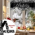 thumbnail image 5 of Merry Christmas Tie Up Valances Curtain, Winter Snowflakes Retro White Black Adjustable Rod Pocket Short Window Treatment Tie Up Curtains Valances for Kitchen Living Room Bathroom 42x18 Inches, 5 of 9