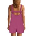 thumbnail image 4 of Generic Women Short Summer Rompers Casual Trendy Loose Comfy Beach Jumpsuits Solid Color Baggy Holiday Jumpsuit, 4 of 6
