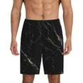 thumbnail image 2 of Rocae Black Marble Texture Abstract for Men's Soft Sleep Pajama Shorts, Waistband and Pockets, 2 of 9