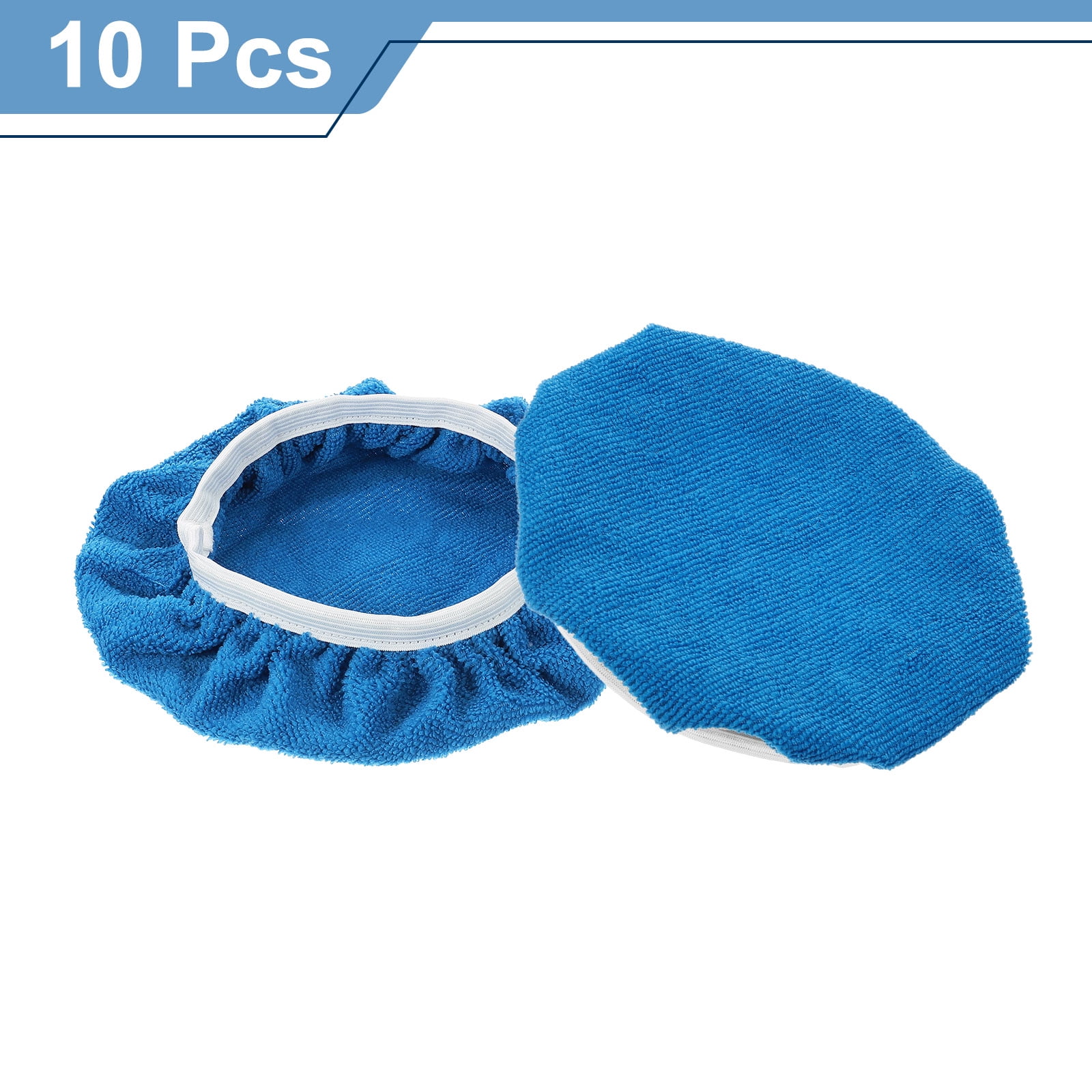 Uxcell 10Pcs Car Polisher Bonnet Buffing Pad Micro-fiber for 9"-10" Car Buffer Bonnets Polisher, Dark Blue