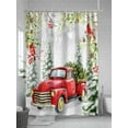 thumbnail image 5 of Christmas Truck Shower Curtain Set, Waterproof Shower Curtains for Bathroom, Xmas Trees Red Birds Snowflake Winter Washable Fabric Cloth Bath Curtain for Bathtub Decoration with Hooks 60x72 Inches, 5 of 6