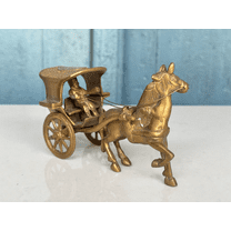 NamasteHimalays Brass Horse Cart Showpiece – Handcrafted Bullock Cart Decor | Antique home decor