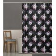 thumbnail image 3 of S4Sassy Black Leaves & Anemone Floral Waterproof Bathroom Shower Curtain With Roller Rings Hook-60 x 75 Inch, 3 of 6