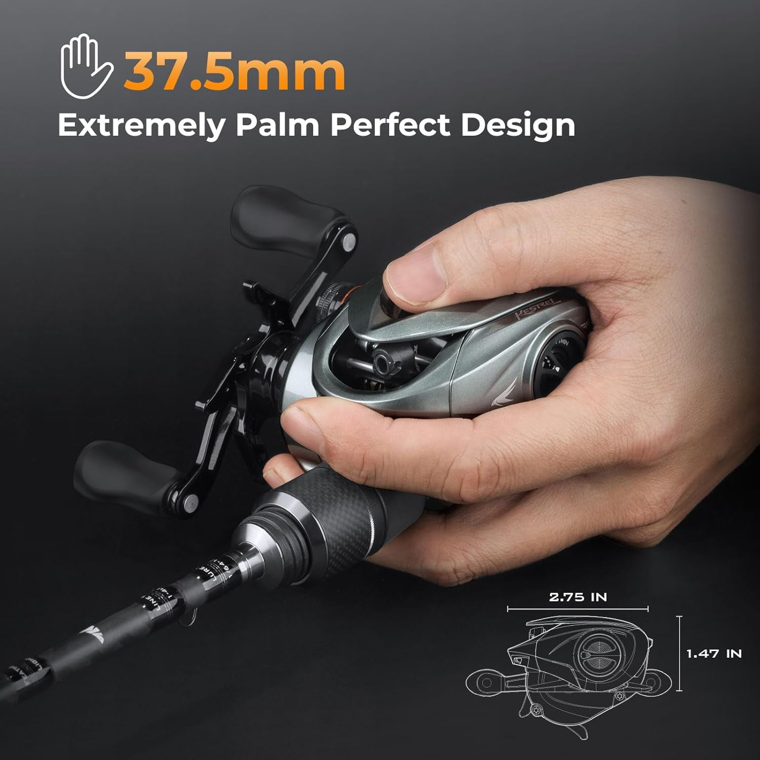 KastKing Baitcasting Fishing Reel, Finesse Baitcaster Lightest, 11+1,8.4:1 - Kestrel