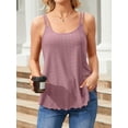 thumbnail image 3 of Charmo Women's Summer Spaghetti Tank Top Blouse Basic Tops Scoop Neck Undershirts Built-in Bra, 3 of 6